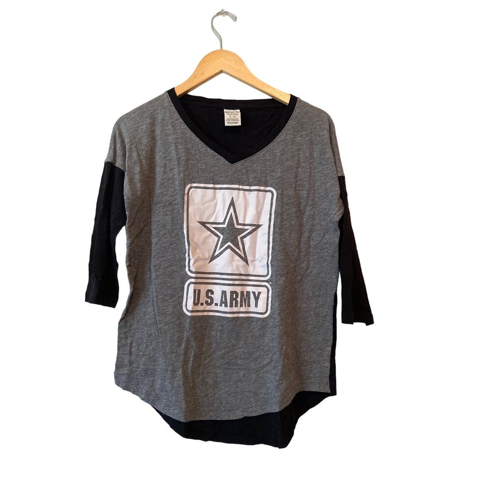 Victoria's Secret US Army Collaboration Shirt Patriotic Pink Retired M Black